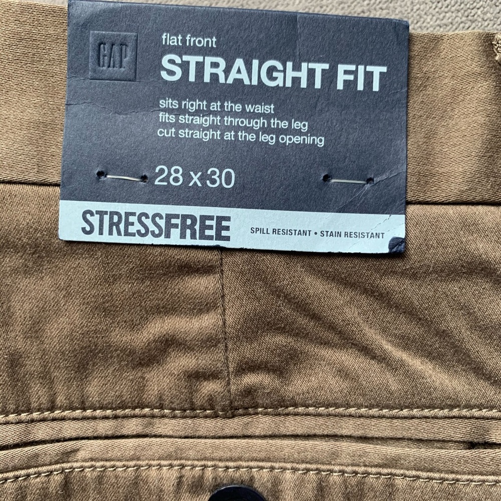 New Gap Mens Straight Fit Pant in Taupe, 28/30